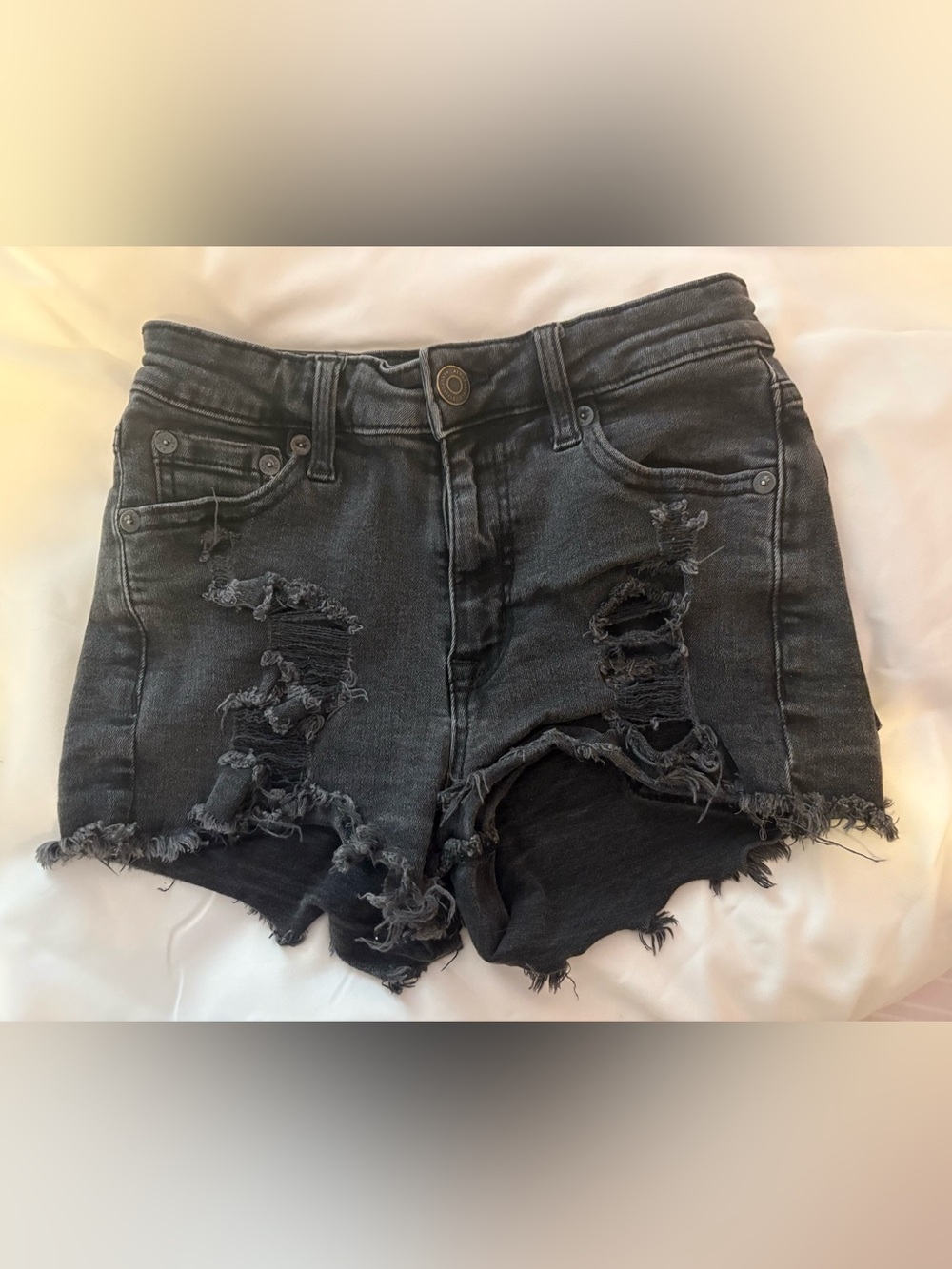Aeropostale Black Vintage High-Rise Shorty Jean Shorts